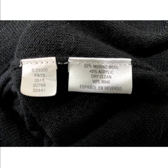 Club Room Black Merino Wool V-neck Sweater - Size XXL (EUC) - Picture 4 of 4
